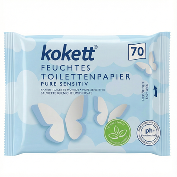 Влажная туалетная бумага Kokett с пантенолом 70 шт. 000006753 фото
