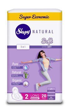 Прокладки гігієнічні Sleepy Soft Long (280 мм) 6 крапель 20 шт. М'які, подовжені 000006343 фото