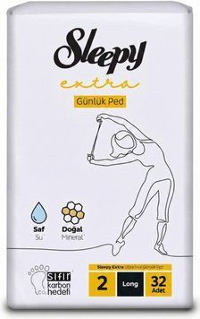 Прокладки щоденнi Sleepy Extra Long (180 мм) 4 краплі 32 шт. Гіпоалергенні прокладки 000006503 фото