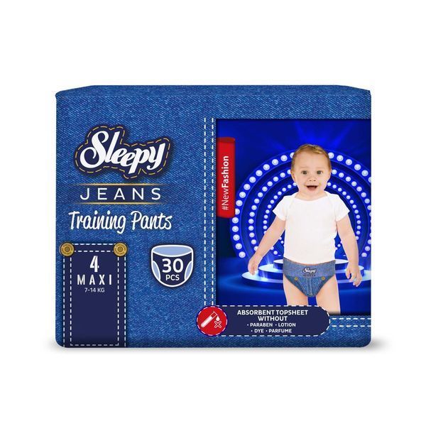 Підгузки-трусики дитячі Sleepy Jeans maxi 4 (7-14 кг) 30 шт. стильні памперси 000005882 фото