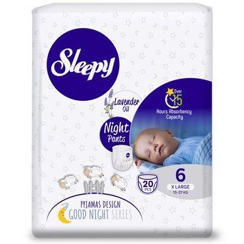 Подгузники-трусики детские Sleepy Night XL 6 (15-27 кг) 20 шт. 000005907 фото