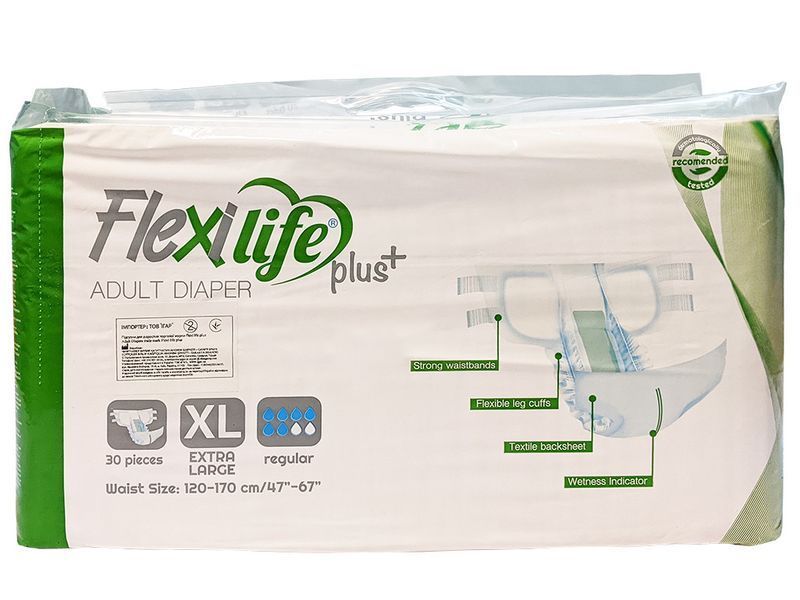 Подгузники для взрослых Flexi Life Plus XL (120-170 см) 30 шт.  000005442 фото