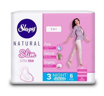 Прокладки нічні Sleepy Slim Night (320 мм) 7 крапель 6 шт. Прокладки без запаху 000006112 фото