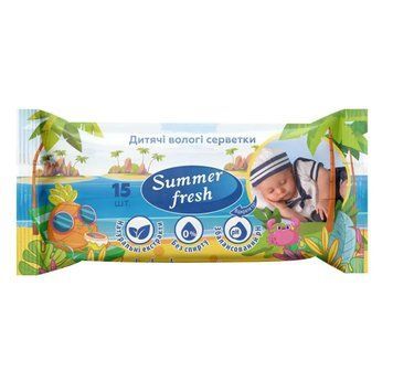 Влажные салфетки для детей Summer Fresh Детские 15 шт. 000005764 фото