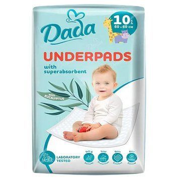 Пелюшки гігієнічні поглинаючі дитячі Dada Underpads (60х60 см) 10 шт. 000006926 фото