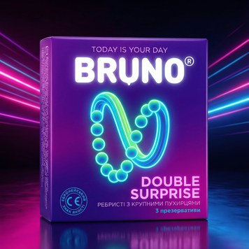 Презервативы Bruno Double Surprise с точками и ребрами 3 шт.  00004966 фото