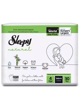 Підгузки дитячі Sleepy Natural maxi 4 (7-14 кг) 30 шт. натуральний склад 000005916 фото