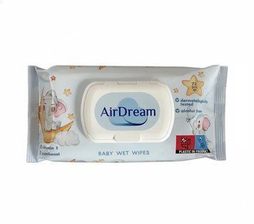 Влажные салфетки для детей Air Dream с витамином Е и D-пантенолом 72 шт.  000006686 фото