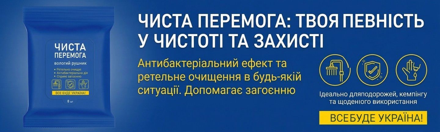 Вологі рушники антибактеріальні Чиста Перемога