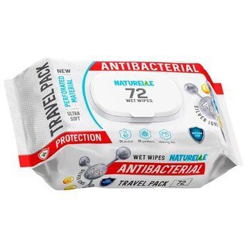 Влажные салфетки антибактериальные Naturelle Antibacterial Silver ions 72 шт. 000006672 фото