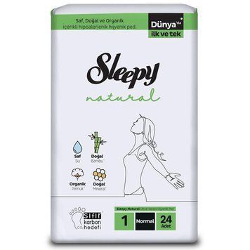 Прокладки гігієнічні Sleepy Natural Normal (240 мм) 5 крапель 24 шт. Гіпоалергенні прокладки 000006013 фото