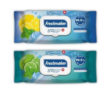 Влажные салфетки антибактериальные Freshmaker Antibacterial and Antifungal 72 шт. 000006378 фото