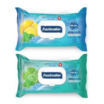 Влажные салфетки антибактериальные Freshmaker Antibacterial and Antifungal 120 шт. 000006483 фото