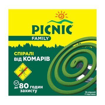 Спіралі від комарів Picnic Family 10 шт. 000006944 фото