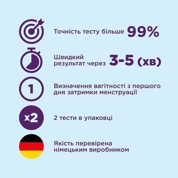 Тест для визначення вагітності Evitest Plus 2 шт. 00004763 фото