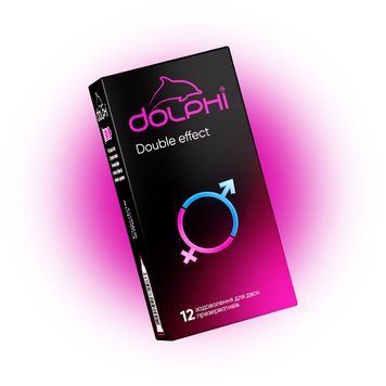 Презервативы с ребрами точками и двумя видами смазки Dolphi Double effect 12 шт. 000006586 фото
