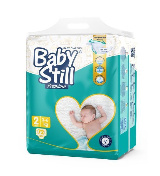 Підгузки Baby Still mini 2 (3-6 кг) 72 шт. + Подарунок шампунь Honeywood з ромашкою та молочними протеїнами 250 мл. 000007008 фото