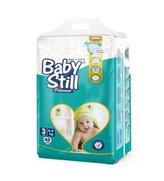 Підгузки дитячі Baby Still midi 3 (4-9 кг) Jumbo 62 шт. з натуральної бавовни 000006698 фото