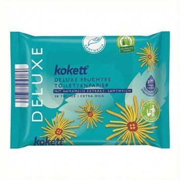 Вологий туалетний папір Kokett Deluxe з екстрактом гамамеліса 50 шт. Серветки для інтимної зони 000006750 фото
