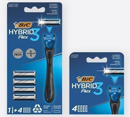 Сменные картриджи для бритья Bic Flex 3 Hybrid 4 шт. 921180 фото