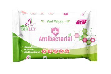 Влажные салфетки антибактериальные Biolly Antibacterial 15 шт. 000005130 фото