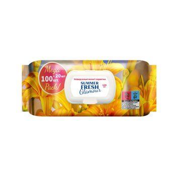 Влажные салфетки универсальные Summer Fresh Glamour 120 шт. 000006316 фото