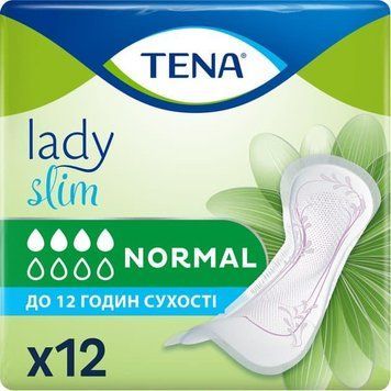 Женские урологические прокладки Tena Lady Slim Normal (4 капли) 12 шт. Прокладки при среднем недержании мочи для женщин 000006337 фото