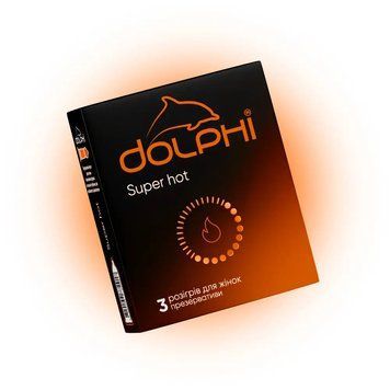 Презервативы Dolphi Super hot с ребрами и точками и разогревающим эффектом для женщины 3 шт. 000007128 фото