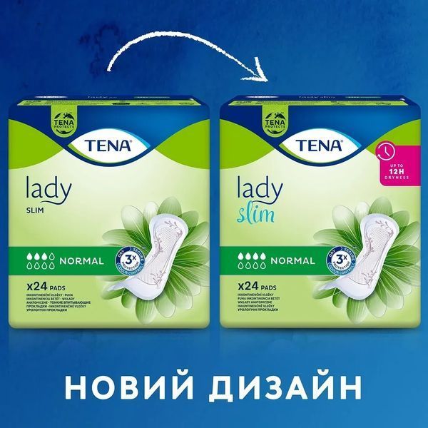 Жіночі урологічні прокладки Tena Lady Slim Normal (4 краплі) 24 шт. Тонкі прокладки при нетриманні 000006669 фото