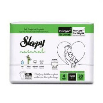 Подгузники-трусики детские Sleepy Natural maxi 4 (7-14 кг) 30 шт.  000005901 фото